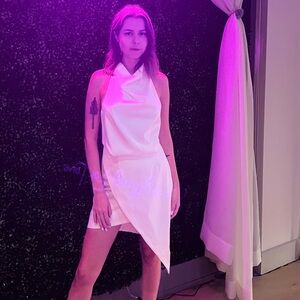 Elegant White Halter Dress